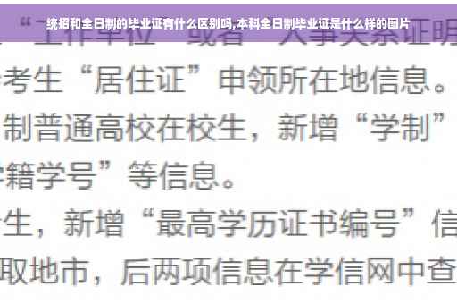 统招和全日制的毕业证有什么区别吗,本科全日制毕业证是什么样的图片