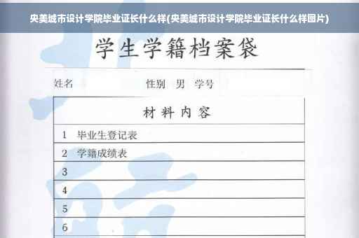 央美城市设计学院毕业证长什么样(央美城市设计学院毕业证长什么样图片)