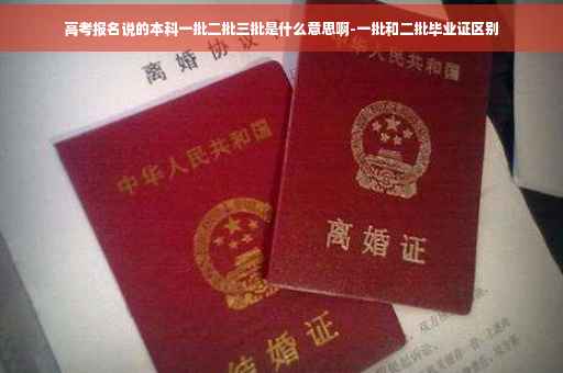 高考报名说的本科一批二批三批是什么意思啊-一批和二批毕业证区别
