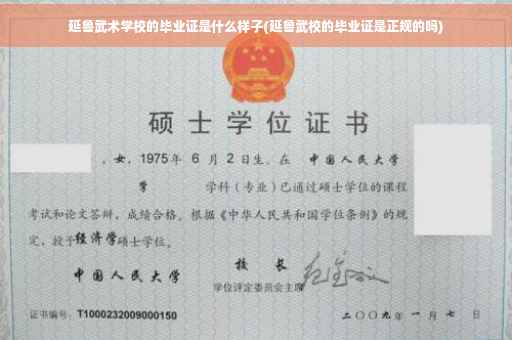 延鲁武术学校的毕业证是什么样子(延鲁武校的毕业证是正规的吗)