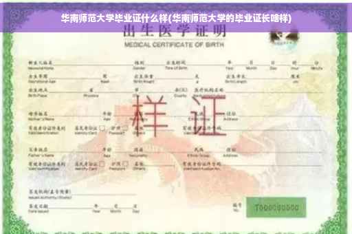 华南师范大学毕业证什么样(华南师范大学的毕业证长啥样)