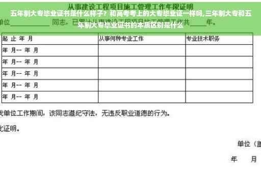 五年制大专毕业证书是什么样子？和高考考上的大专毕业证一样吗,三年制大专和五年制大专毕业证书的本质区别是什么