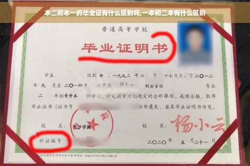 本二和本一的毕业证有什么区别吗,一本和二本有什么区别
