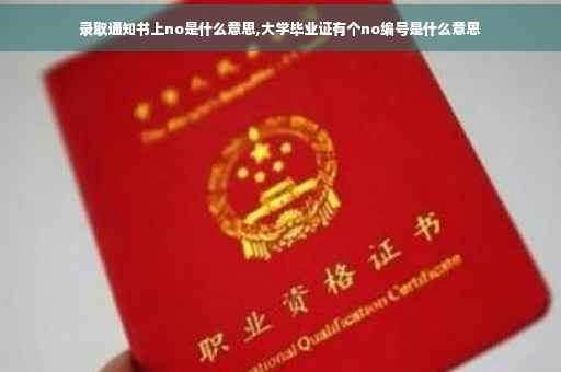 录取通知书上no是什么意思,大学毕业证有个no编号是什么意思