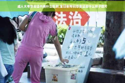 成人大专毕业证书有什么区别,全日制专科毕业证是什么样子图片