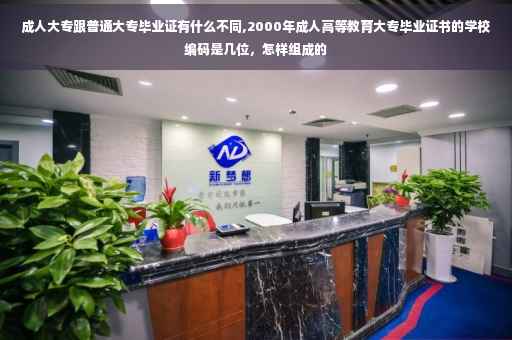 成人大专跟普通大专毕业证有什么不同,2000年成人高等教育大专毕业证书的学校编码是几位，怎样组成的