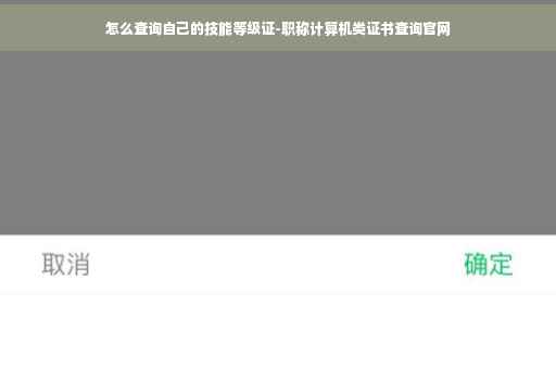 怎么查询自己的技能等级证-职称计算机类证书查询官网