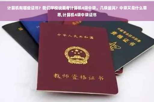 计算机有哪些证书？我们学校说要考计算机4级中级。几级最高？中级又是什么意思,计算机4级中级证书