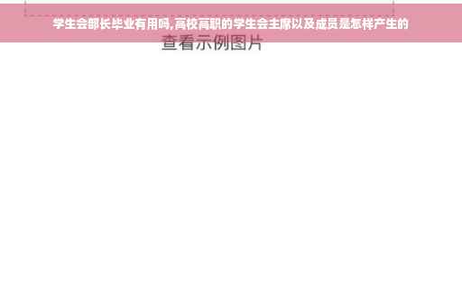 学生会部长毕业有用吗,高校高职的学生会主席以及成员是怎样产生的