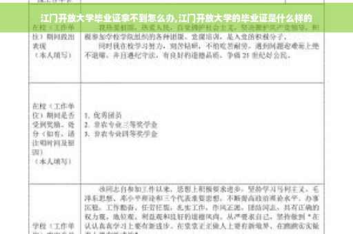 江门开放大学毕业证拿不到怎么办,江门开放大学的毕业证是什么样的