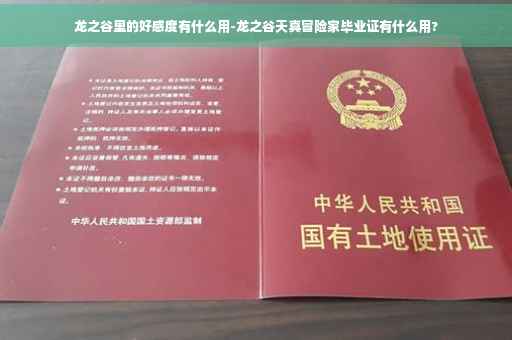 龙之谷里的好感度有什么用-龙之谷天真冒险家毕业证有什么用?