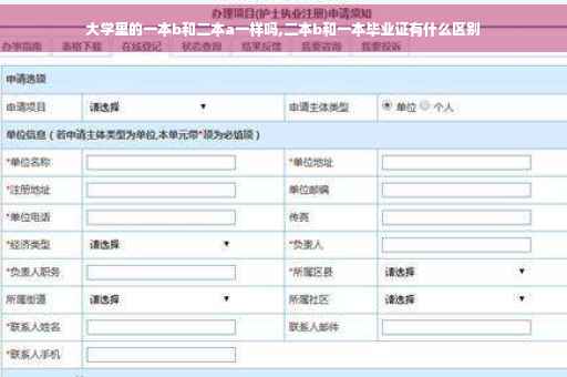 大学里的一本b和二本a一样吗,二本b和一本毕业证有什么区别