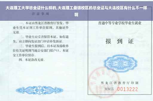 大连理工大学毕业证什么样的,大连理工盘锦校区的毕业证与大连校区有什么不一样啊
