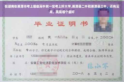 在湖南省湘潭市考上哪些高中就一定考上好大学,湘潭县二中和湘潭县三中，还有云龙，凤凰哪个最好