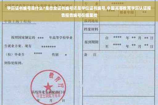 学历证书编号是什么?是毕业证书编号还是学位证书编号,中国高等教育学历认证报告报告编号在哪里找