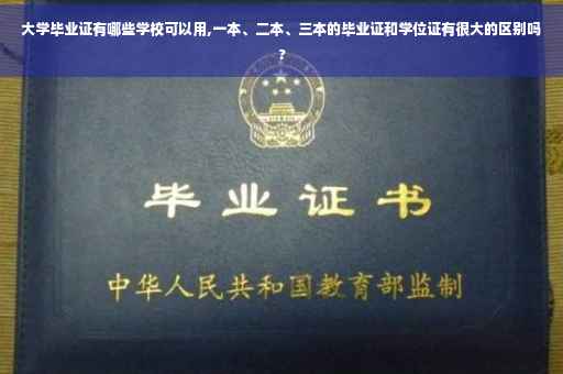 大学毕业证有哪些学校可以用,一本、二本、三本的毕业证和学位证有很大的区别吗?