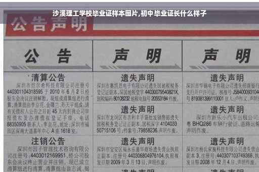 沙溪理工学校毕业证样本图片,初中毕业证长什么样子