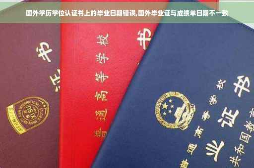 国外学历学位认证书上的毕业日期错误,国外毕业证与成绩单日期不一致