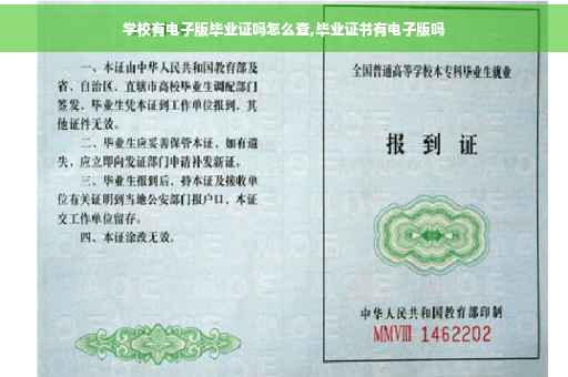 学校有电子版毕业证吗怎么查,毕业证书有电子版吗