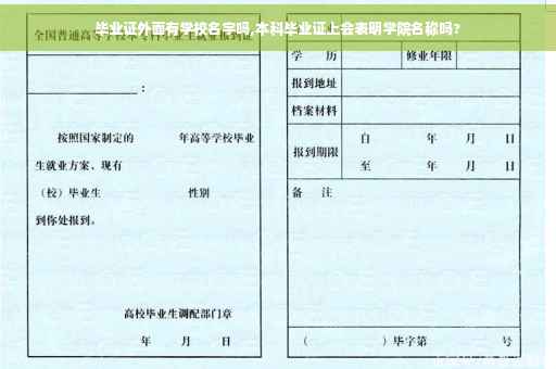 毕业证外面有学校名字吗,本科毕业证上会表明学院名称吗?