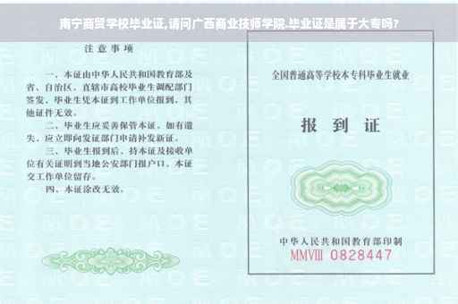 南宁商贸学校毕业证,请问广西商业技师学院.毕业证是属于大专吗?