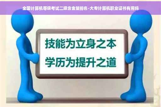 全国计算机等级考试二级含金量排名-大专计算机职业证书有用吗