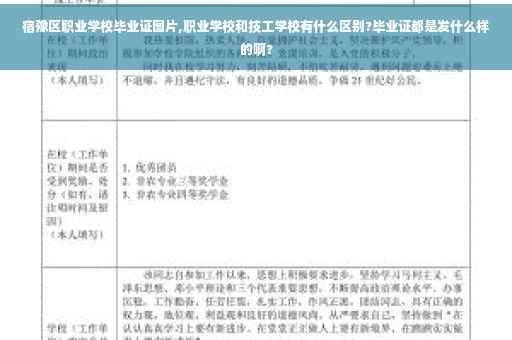 宿豫区职业学校毕业证图片,职业学校和技工学校有什么区别?毕业证都是发什么样的啊?