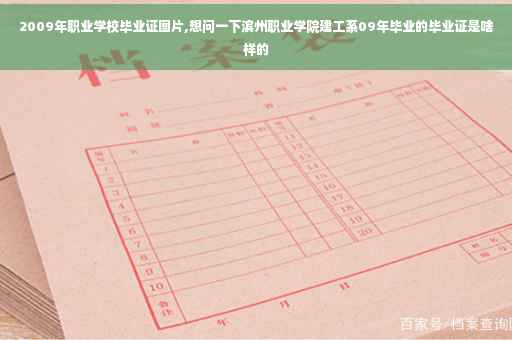 2009年职业学校毕业证图片,想问一下滨州职业学院建工系09年毕业的毕业证是啥样的