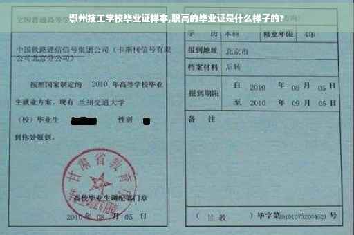 鄂州技工学校毕业证样本,职高的毕业证是什么样子的?