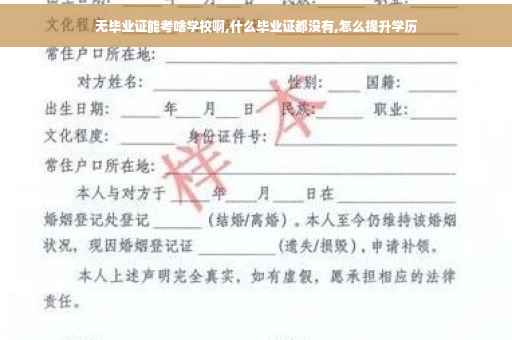 无毕业证能考啥学校啊,什么毕业证都没有,怎么提升学历