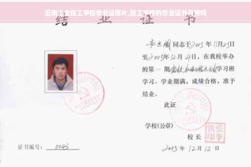 云南工业技工学校毕业证图片,技工学校的毕业证书有用吗