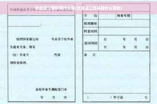 毕业证二维码有什么用(毕业证二维码有什么用处)