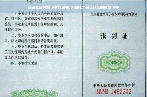 计算机程序员证书哪里考,计算机二级证什么时候发下来