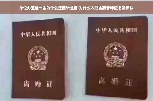 单位办五险一金为什么还要毕业证,为什么入职需要各种证书及原件 单位办五险一金为什么还要毕业证,为什么入职需要各种证书及原件