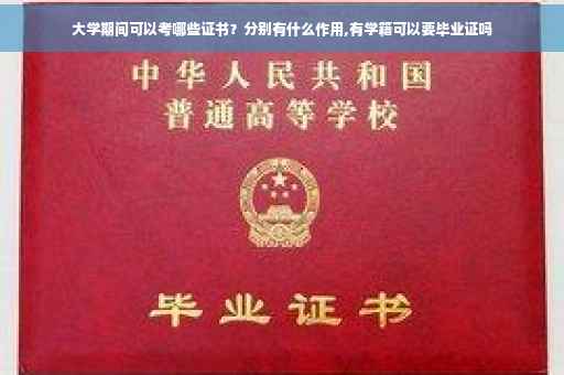 大学期间可以考哪些证书？分别有什么作用,有学籍可以要毕业证吗