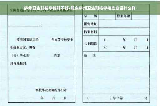 庐州卫生科技学校好不好-肥东庐州卫生科技学校毕业证什么样