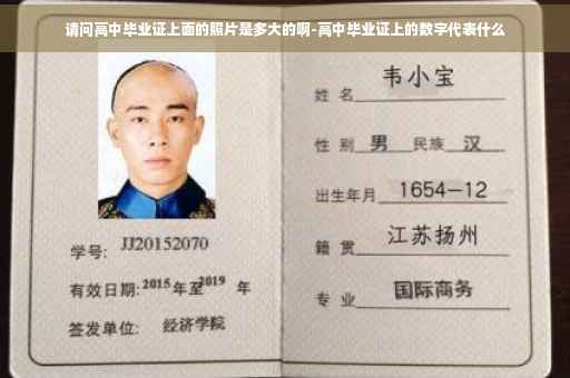 请问高中毕业证上面的照片是多大的啊-高中毕业证上的数字代表什么