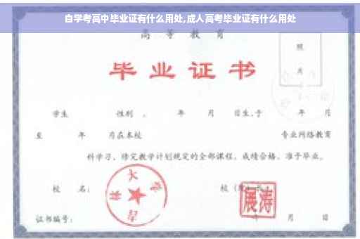 自学考高中毕业证有什么用处,成人高考毕业证有什么用处