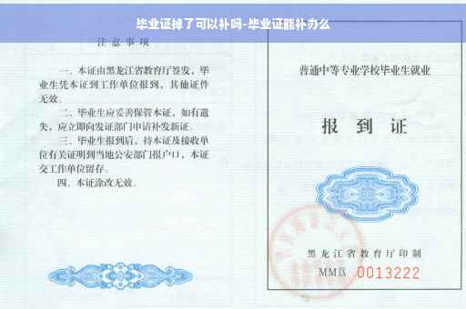 毕业证掉了可以补吗-毕业证能补办么