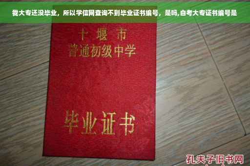 我大专还没毕业，所以学信网查询不到毕业证书编号，是吗,自考大专证书编号是