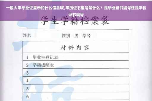 一般大学毕业证显示的什么信息呢,学历证书编号是什么？是毕业证书编号还是学位证书编号