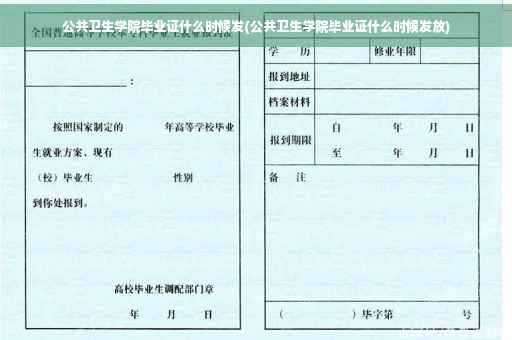 公共卫生学院毕业证什么时候发(公共卫生学院毕业证什么时候发放)