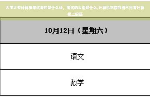 大学大专计算机考试考的是什么证，考试的大纲是什么,计算机学院的用不用考计算机二级证