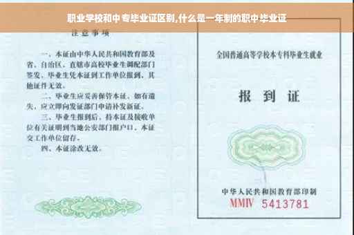 职业学校和中专毕业证区别,什么是一年制的职中毕业证 职业学校和中专毕业证区别,什么是一年制的职中毕业证