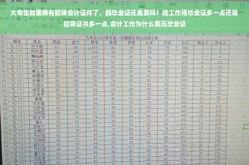 大专生如果拥有初级会计证件了，那毕业证还重要吗？找工作用毕业证多一点还是初级证书多一点,会计工作为什么要压毕业证