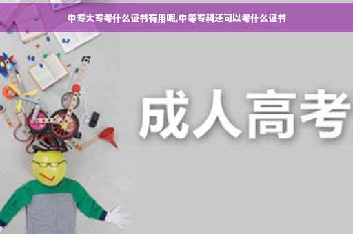 中专大专考什么证书有用呢,中等专科还可以考什么证书