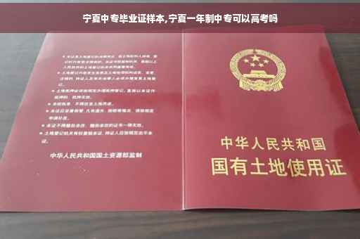 宁夏中专毕业证样本,宁夏一年制中专可以高考吗