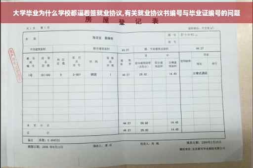 大学毕业为什么学校都逼着签就业协议,有关就业协议书编号与毕业证编号的问题