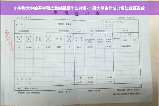 小学到大学的开学和毕业时间是什么时候-一般大学生什么时候毕业证发放