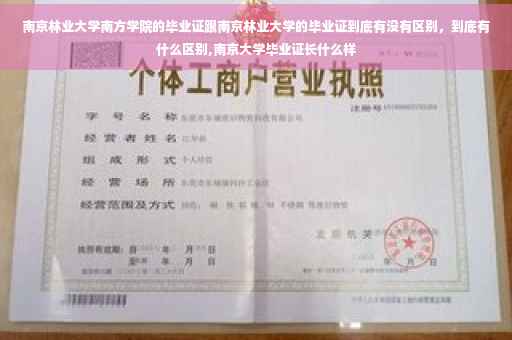 南京林业大学南方学院的毕业证跟南京林业大学的毕业证到底有没有区别，到底有什么区别,南京大学毕业证长什么样